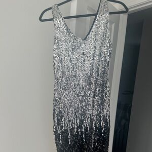 PrettyGuide Silver and Black Ombré Sequin Dress